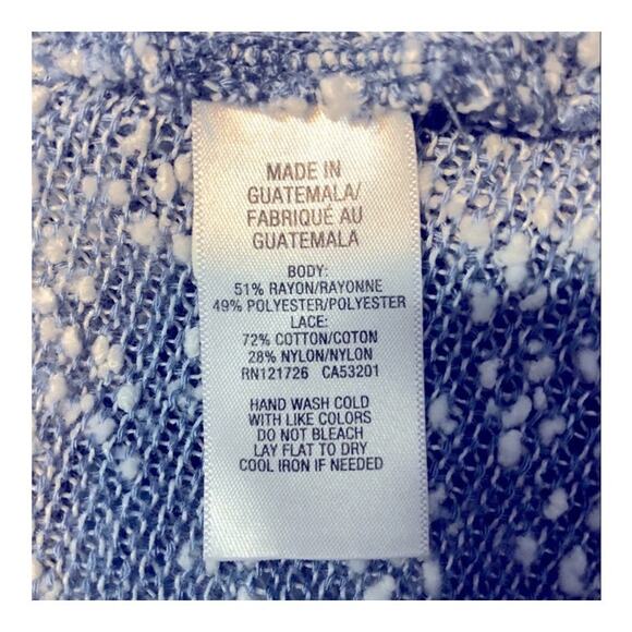 Junie and Jade Lightweight Popcorn Lace Detailed Light Blue Sweater Size Medium - Picture 15 of 16